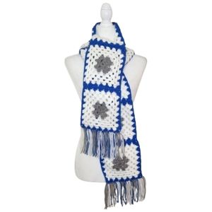 Handmade Crocheted Granny Square Scarf, OS Long